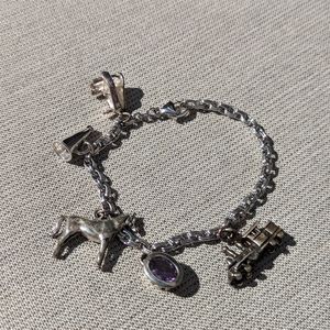 Vintage Sterling Silver Charm Bracelet